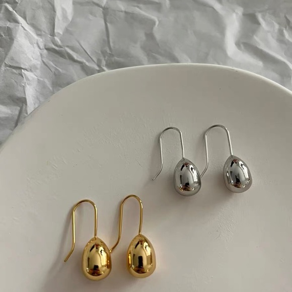 Teardrop earrings, silver drop earrings, gold earring, thread earrings - Picture 9 of 9